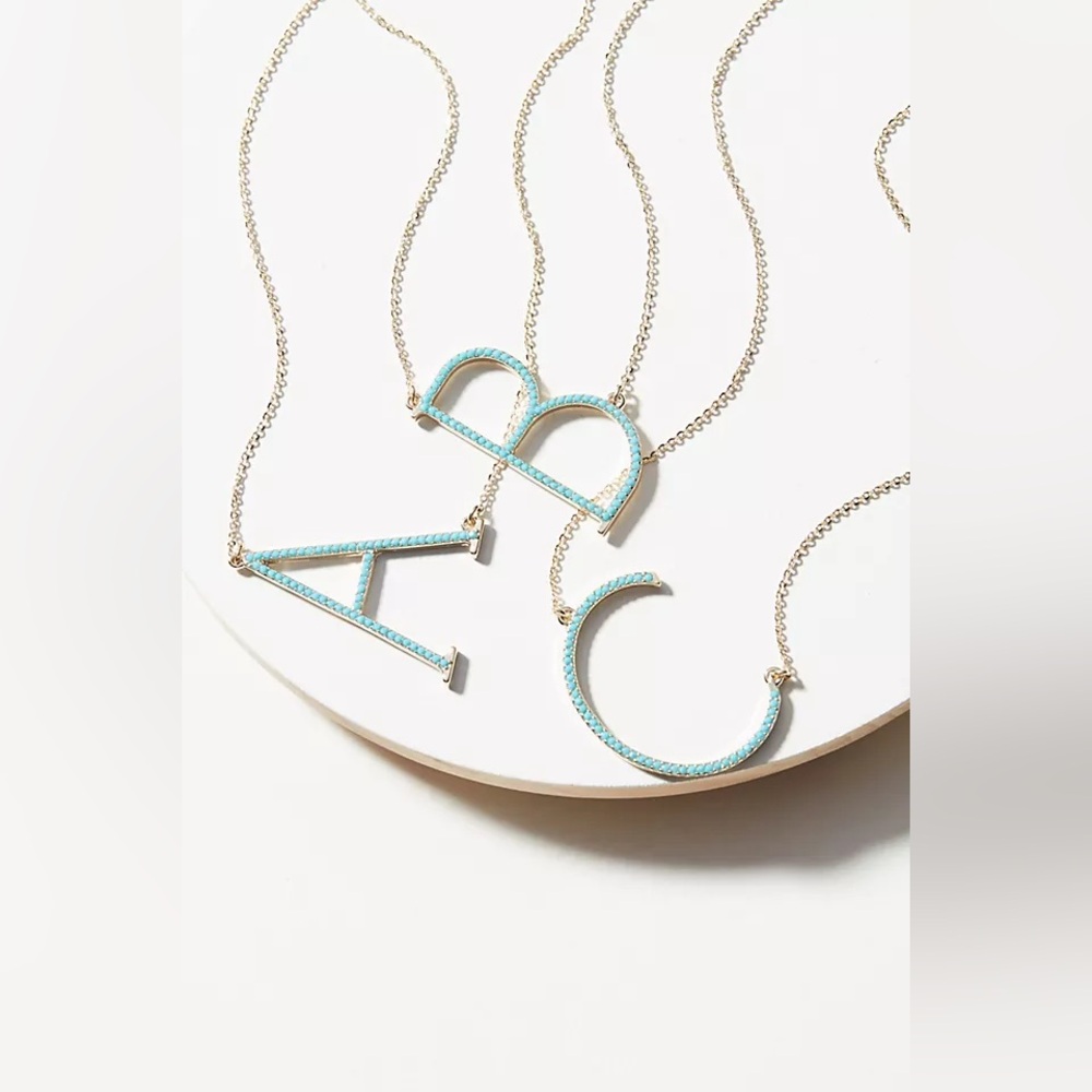 New🌟”H” Anthropologie-Pave Monogram Necklace